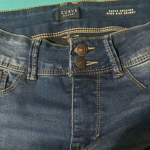 Curvy Fit Dark Blue Skinny Jeans